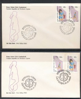 Cyprus-Turkish-1989-Europa-Childrens-Play-2x-FDC