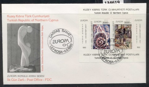 Cyprus-Turkish-1993-Europa-Modern-Art-MS-FDC