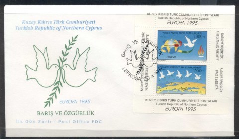 Cyprus-Turkish-1995-Europa-Peace-Freedom-MS-FDC