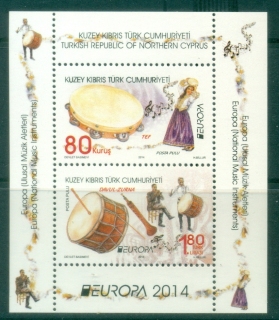 Cyprus-Turkish-2014-EUROPA-Stamps-Musical-Instruments-MS-MUH