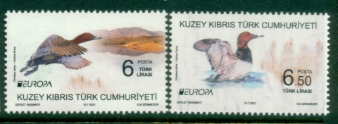 Cyprus-Turkish-2021-EUROPA-Stamps-Endangered-National-Wildlife-MUH Cyprus-Turkish-2021-EUROPA-Stamps-Endangered-National-Wildlife-MUH