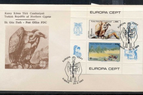 Cyprus-Turkish-1986-Europa-Environment-MS-FDC