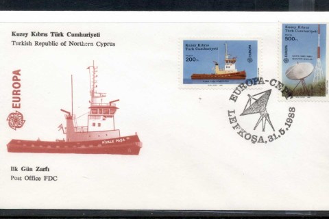 Cyprus-Turkish-1988-Europa-Transport-Communication-FDC