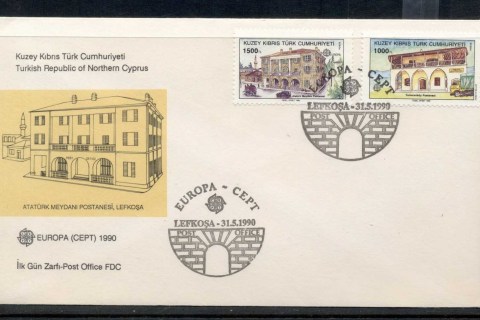 Cyprus-Turkish-1990-Europa-Post-Offices-FDC
