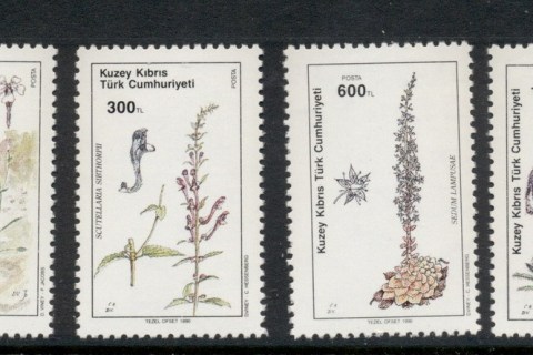 Cyprus-Turkish-1990-Flowers-MUH