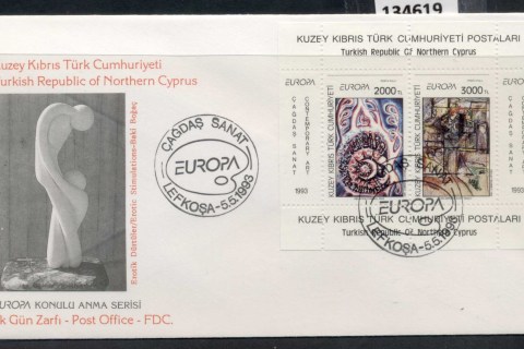 Cyprus-Turkish-1993-Europa-Modern-Art-MS-FDC