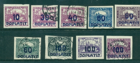 Czechoslovakia-1922-26-Postage-Due-9-MLH-FU-lot37976