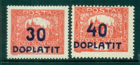 Czechoslovakia-1926-Postage-Due-2-MLH-lot37977