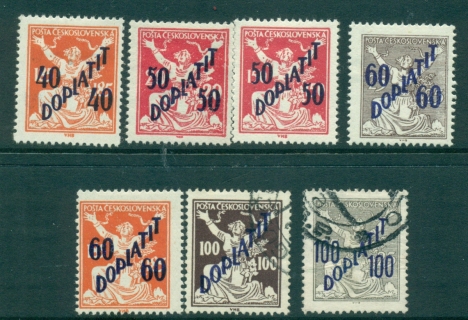 Czechoslovakia-1927-Postage-Due-7-MLH-FU-lot37980