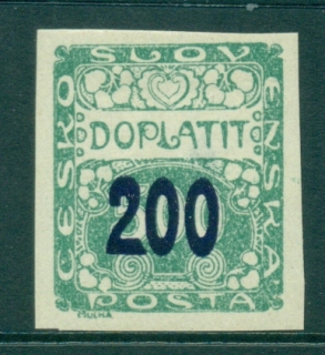 Czechoslovakia-1929-200-on-500h-Postage-Due-MLH-lot37981