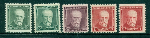 Czechoslovakia-1930-31-Masaryk-Mi295-7-MLH-lot38006