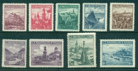 Czechoslovakia-1936-Pictorials-gum-adhesions-2-MLH-lot38026