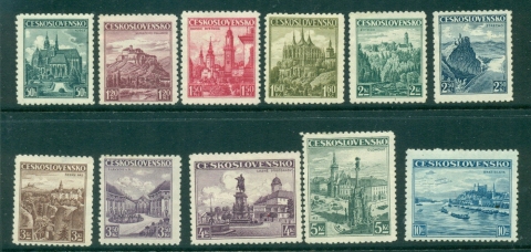 Czechoslovakia-1936-Views-Buildings-MLH-3k-thin-lot41086