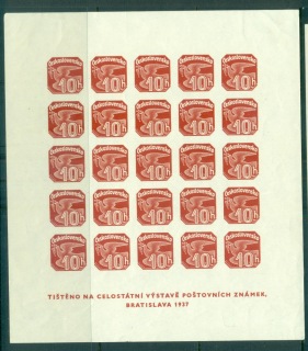 Czechoslovakia-1937-Bratislava-Philatelic-Exhibition-MS-25-MUH-lot70518