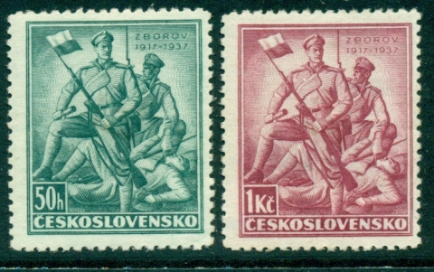 Czechoslovakia-1937-Soldiers-of-the-Czech-Legion-gum-adhesions-MLH-lot38028