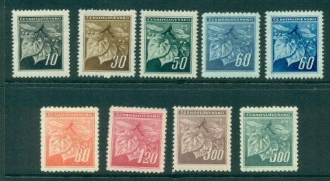 Czechoslovakia-1945-Linden-Leaves-Buds-MLH-lot41095