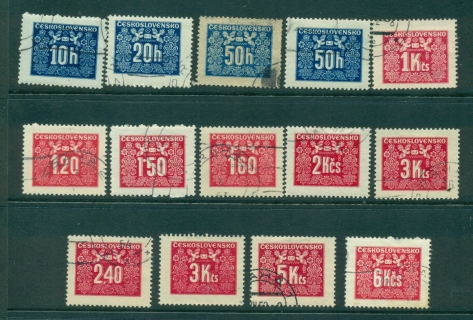 Czechoslovakia-1946-48-Postage-Dues-Asst-MLH-FU-lot41105