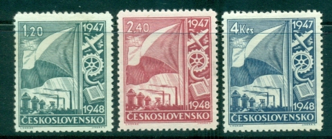 Czechoslovakia-1947-Reconstruction-Program-gum-inclusions-MLH-lot38086