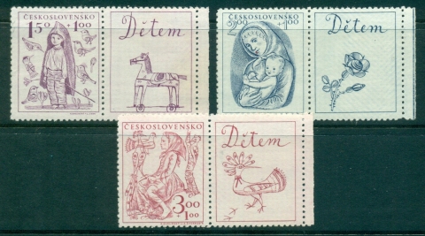 Czechoslovakia-1948-Child-Welfare-labelsgum-inclusions-MLH-lot38126