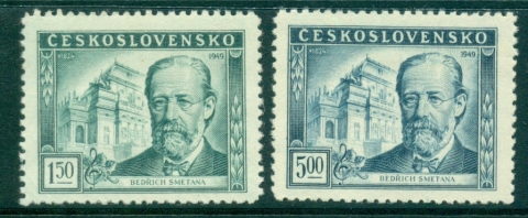 Czechoslovakia-1949-Bedrich-Smetana-gum-inclusions-MLH-lot38120