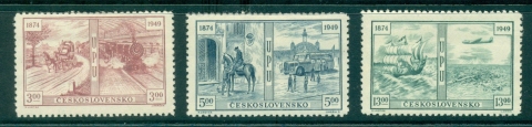 Czechoslovakia-1949-UPU-75th-Anniversary-gum-inclusions-MLH-lot38118