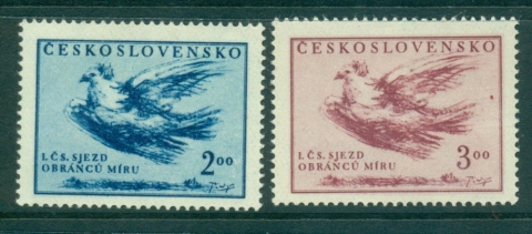 Czechoslovakia-1950-Fighters-for-Peace-gum-inclusions-MLH-lot38149