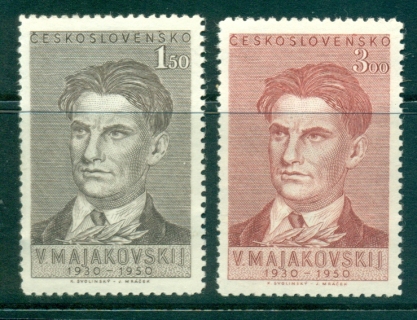 Czechoslovakia-1950-Vladimir-Mayakovsky-MUH-lot38135