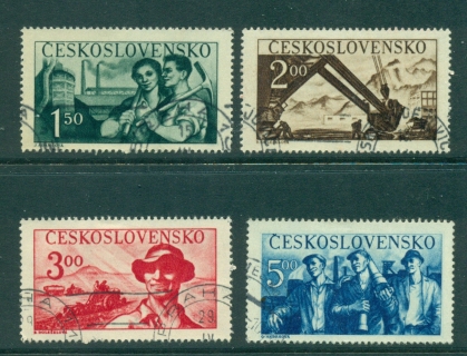 Czechoslovakia-1950-Workers-Industry-FU-lot41156