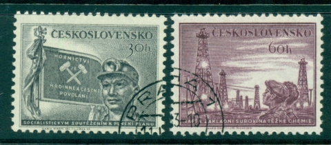 Czechoslovakia-1953-Miners-day-CTO-lot38217