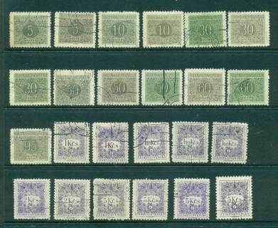 Czechoslovakia-1954-55-Postage-Dues-Asst-FU-CTO-lot41254