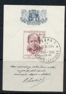 Czechoslovakia-1954-President-Zapotocky-MS-CTO