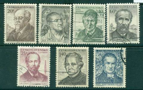 Czechoslovakia-1955-Portraits-Prominent-Slavs-CTO-lot41243