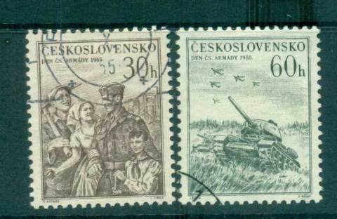 Czechoslovakia-1955-Soldiers-Workers-FU-lot70033