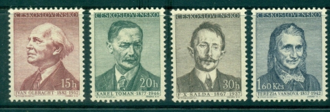 Czechoslovakia-1956-Czech-Writers-MUH-lot38273