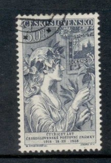 Czechoslovakia-1958-Stamp-Anniversary-FU