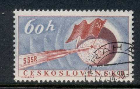 Czechoslovakia-1959-Lunik-2-Moon-Rocket-FU