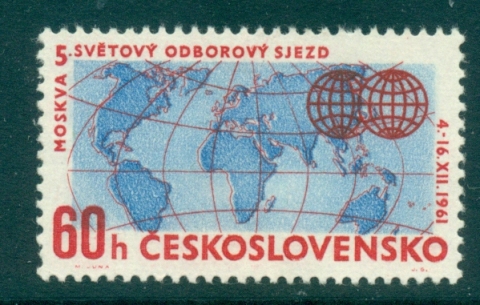 Czechoslovakia-1961-Trade-Unions-Congress-MUH-lot38370