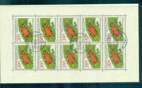 Czechoslovakia-1962-Beetles-30h-Sheetlet-CTO-lot70667