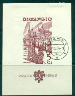 Czechoslovakia-1964-Charles-Bridge-Hradcany-MS-CTO-lot59127