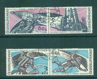 Czechoslovakia-1965-American-Sovier-Astronauts-prs-CTO-lot59136