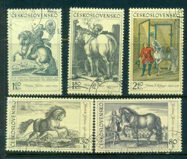 Czechoslovakia-1969-Engravings-of-Horses-CTO-lot41461