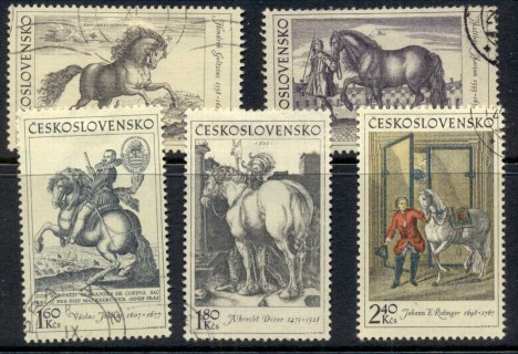 Czechoslovakia-1969-Horse-Engravings-FU