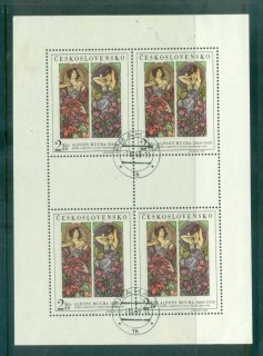 Czechoslovakia-1969-Paintings-by-Alfos-Mucha-MS-CTO-lot70586