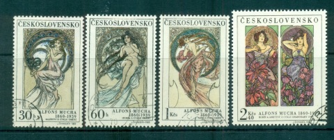 Czechoslovakia-1969-Paintings-by-Mucha-CTO-lot71998