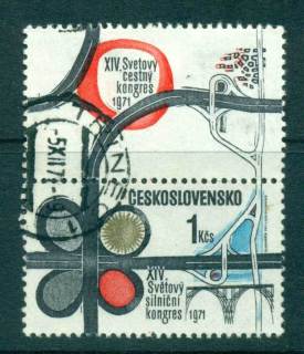 Czechoslovakia-1971-Highways-Congress-label-CTO-lot59272