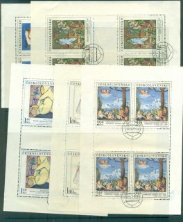 Czechoslovakia-1971-Paintings-5xMS-CTO-lot70604