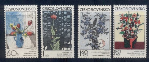 Czechoslovakia-1973-Art-Flowers-MUH