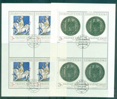 Czechoslovakia-1973-Prague-castle-Art-2xMS-CTO-lot70595