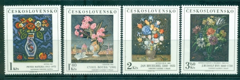 Czechoslovakia-1976-Flower-Paintings-MUH-lot35086