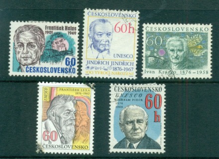 Czechoslovakia-1976-Portraits-CTO-lot59359